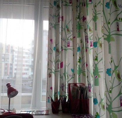 Das „Vogelhaus“, witzige Vorhänge in ein Kinderzimmer